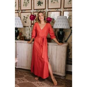 NEW Parterre Margot Midi Dress Poppy Womens Size 6/8